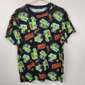 Hanna Barbera Scooby Doo AOP Shaggy And Scooby Mystery Machine SS Tee Medium